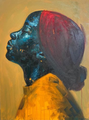 Thabiso Dakamela - Personal Epistles II, oil on canvas